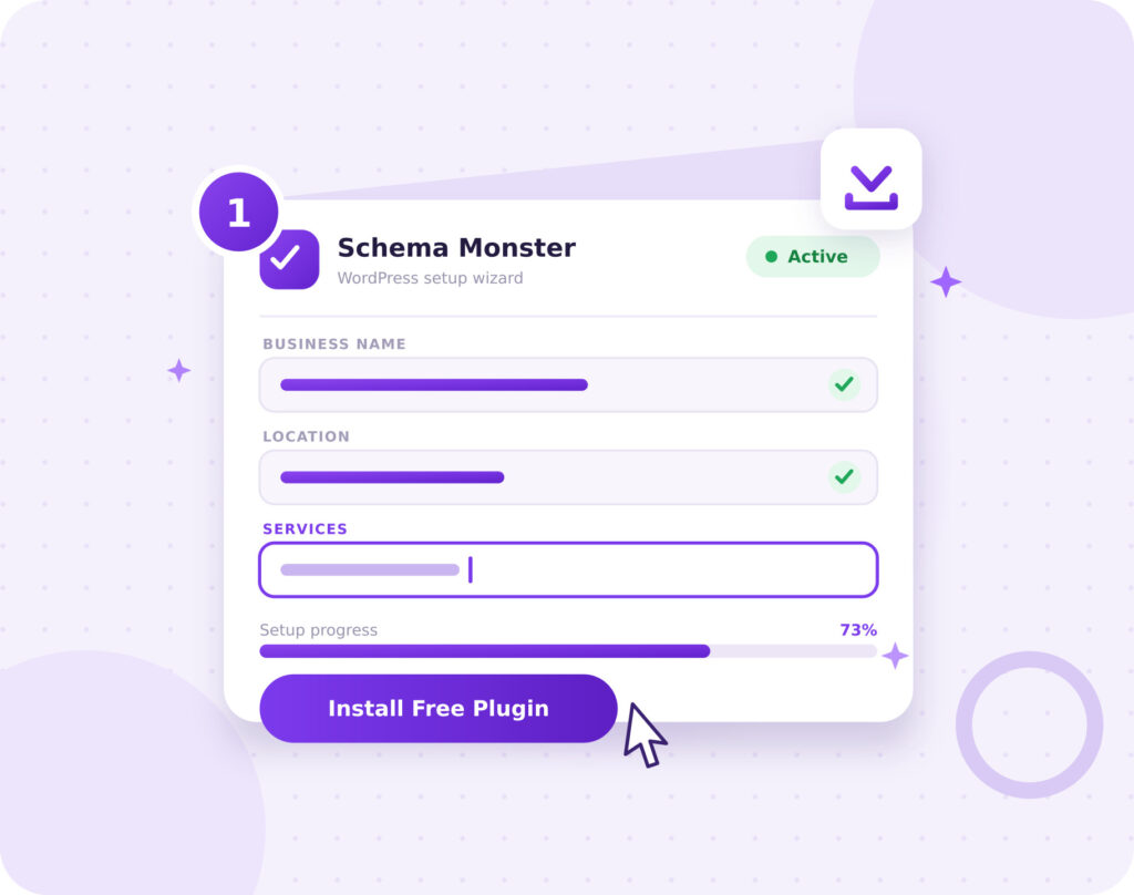 Schema Monster - Step 1 - Free WordPress Plugin Install for AI Built Advanced Nested Schema Automatically